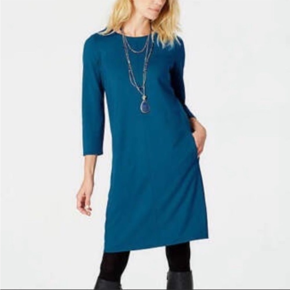 NWT J. Jill Blue Ponte Dress